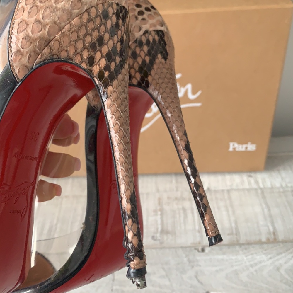 Christian Louboutin Debout 120 Python Lucido/Pvc … - image 5